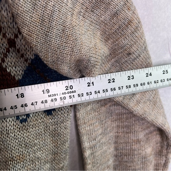 Vintage 80s wool blend Mervyns sweater argyle size Xl - Picture 4 of 5